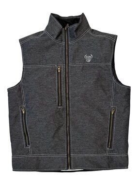 Cowboy Hardware Men's Gray Full Zip Western Vest Size Medium Ranchwear